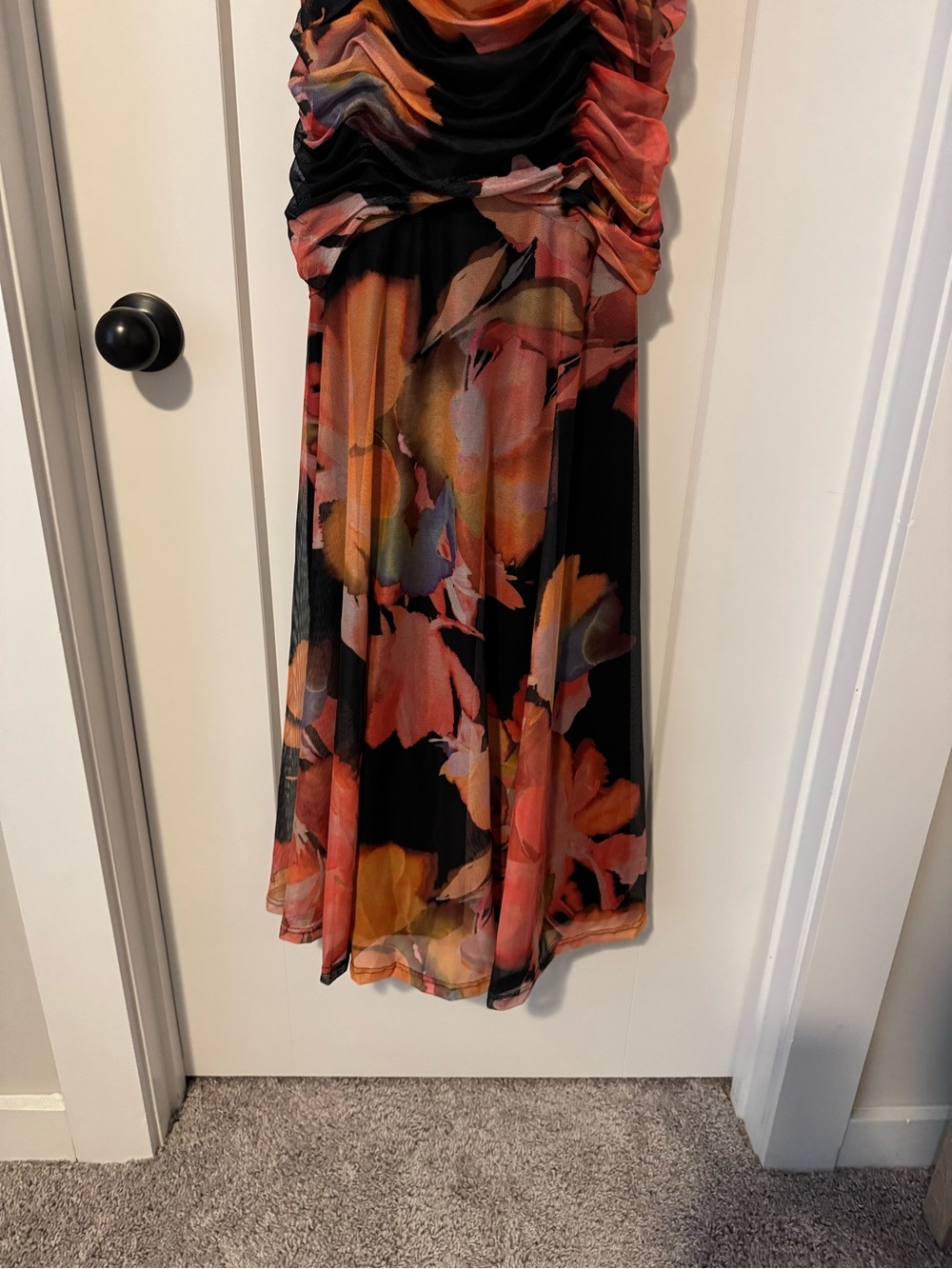Hutch bonni dress Strapless Floral Ruched Maxi Dress drop waist - Picture 6 of 11